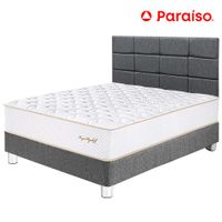 Dormitorio PARAISO Royal Elizabeth 2 Plazas + Cabecera Blocks Gris + 2 Almohadas