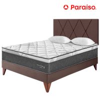 Dormitorio PARAISO Euro Pocket Star 2 Plazas + Cabecera Loft Chocolate + 2 Almohadas + 1 Protector