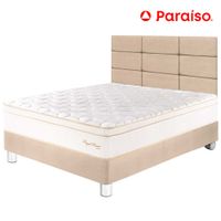 Dormitorio PARAISO Royal Prince 1.5 Plazas + Cabecera Blocks Champagne + 1 Almohada