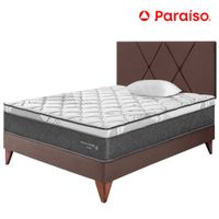 Dormitorio PARAISO Euro Pocket Star 1.5 Plazas + Cabecera Loft Chocolate + 1 Almohada + 1 Protector