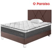 Dormitorio PARAISO Pocket Star 1.5 Plazas + Cabecera Loft Chocolate + 1 Almohada + 1 Protector