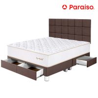 Dormitorio PARAISO Royal Elizabeth C/Cajones King + Cabecera Blocks Chocolate + 2 Almohadas