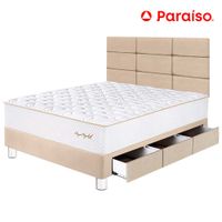 Dormitorio PARAISO Royal Elizabeth C/Cajones 1.5 Plazas + Cabecera Block Champagne + 1 Almohada