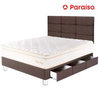 Dormitorio PARAISO Royal Prince C/Cajones 1.5 Plazas + Cabecera Blocks Chocolate + 1 Almohada