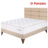 Dormitorio PARAISO Euro Royal Elizabeth 1.5 Plazas + Cabecera Blocks Champagne + 1 Almohada