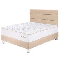 Dormitorio PARAISO Royal Elizabeth 1.5 Plazas + Cabecera Blocks Champagne + 1 Almohada