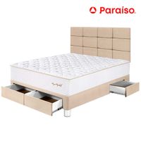 Dormitorio PARAISO Royal Elizabeth C/Cajones 2 Plaza + Cabecera Block Champagne + 2 Almohadas