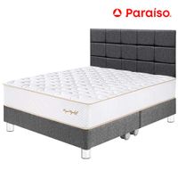 Dormitorio PARAISO Royal Elizabeth Queen + Cabecera Blocks Gris + 2 Almohadas