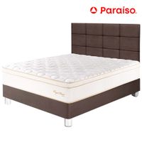 Dormitorio PARAISO Royal Prince 2 Plazas + Cabecera Blocks Chocolate + 2 Almohadas