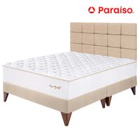 Dormitorio PARAISO Euro Royal Elizabeth Queen + Cabecera Blocks Champagne + 2 Almohadas