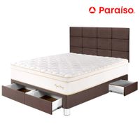 Dormitorio PARAISO Royal Prince C/Cajones 2 Plazas + Cabecera Blocks Chocolate + 2 Almohadas