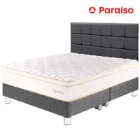 Dormitorio PARAISO Royal Prince King + Cabecera Blocks Gris + 2 Almohadas