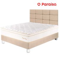 Dormitorio PARAISO Royal Prince 2 Plazas + Cabecera Blocks Champagne + 2 Almohadas