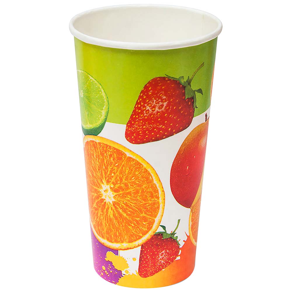 Vaso PAMOLSA 21Oz Frutas Natural Verde Polyboard 25un 339x89x89mm