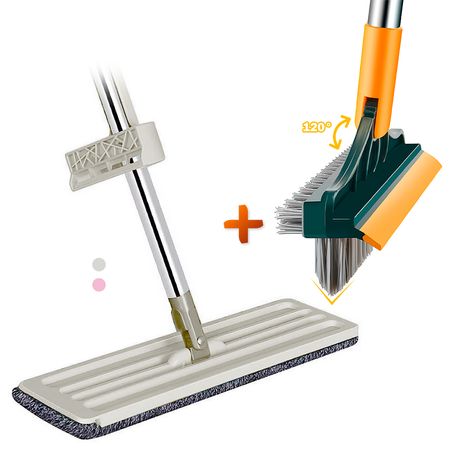 Trapeador Plano 2 Mopas BGo RS Y Escoba Mágica 3en1 E11 VD