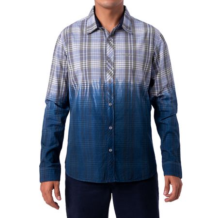 Camisa Moda Cuadros Hombre Swill Gray Tie Dye Blue S