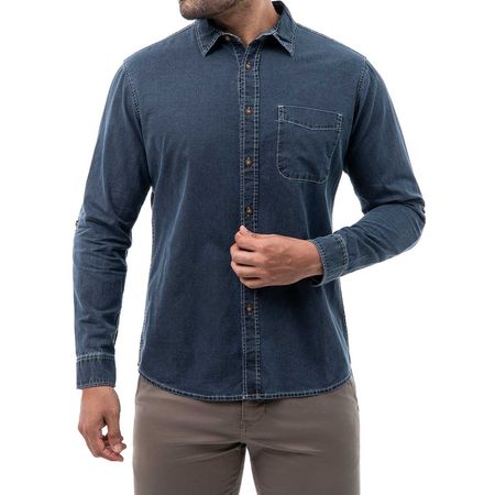 Camisa Moda Denim Hombre Noham Gray L