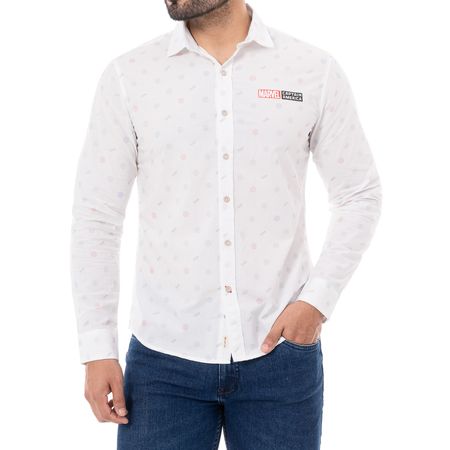 Camisa Moda Popelina Hombre Mirko_Marvel Off White  L