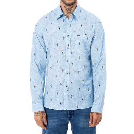 Camisa Moda Popelina Stretch Hombre Nick Park Sky L