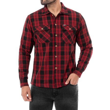 Camisaco Cuadros Hombre Andemel Rojo/Negro L