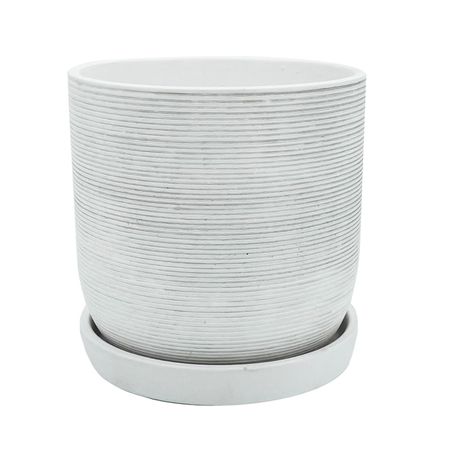 Maceta cerámica stone Blanca 12.5x12.5cm