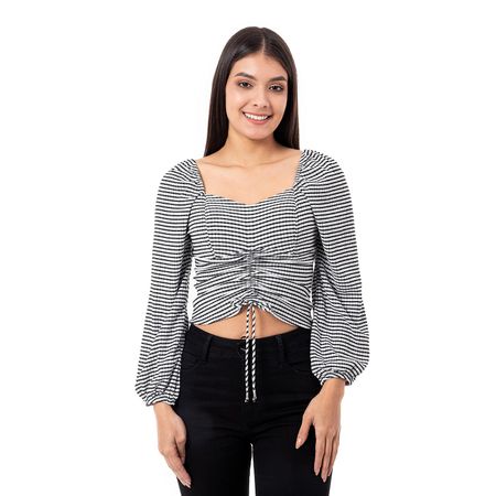 Blusas Moda Cuadros Mujer Llerixa Negro M