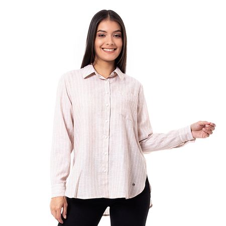 Blusas Moda Listada Mujer Casle Beige M