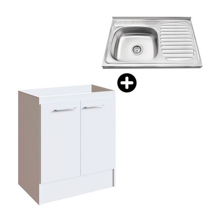 COMBO Mueble bajo lavadero + Lavadero 1 poza con escurridor