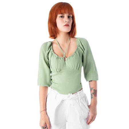 Blusas Moda Popelina Mujer Darcey Green M