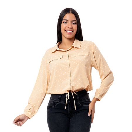 Blusas Moda Popelina Mujer Laremy Beige/Hueso L