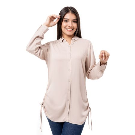 Blusas Moda Popelina Mujer Mariele Beige L