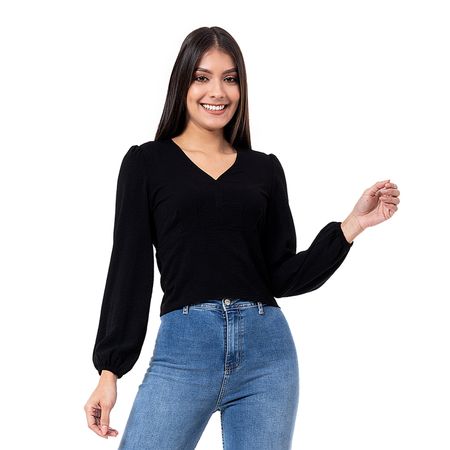 Blusas Moda Popelina Mujer Xileya Negro L
