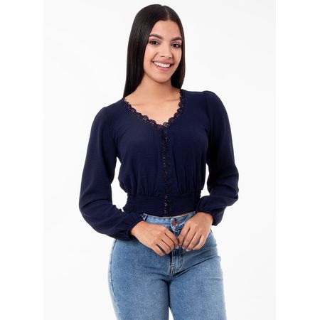 Blusas Moda Popelina Mujer Yaldiz Azul S