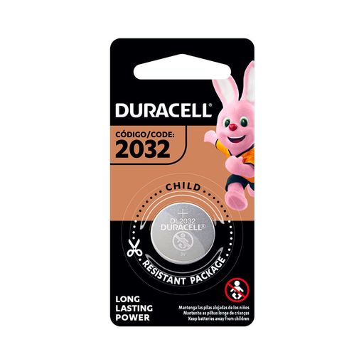 Pilas  Duracell 2032, De botón, Paquete 4 unidades, 3V, DL2032 /CR2032,  Plata
