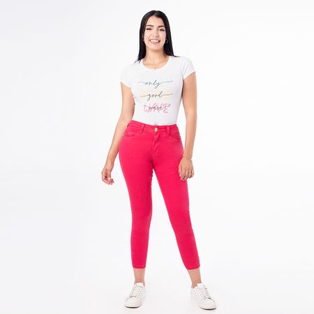 Pantalon Clasico Drill Stretch Mujer Denise Fucsia 30