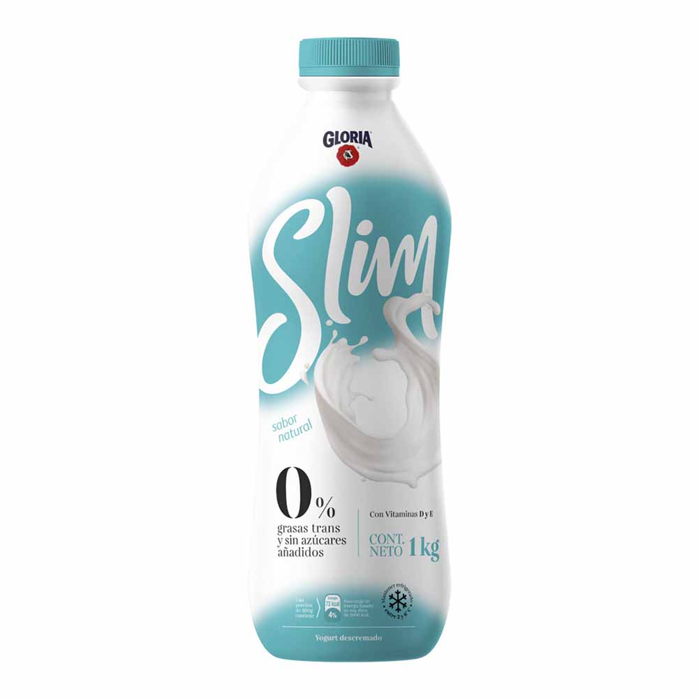 Yogurt Descremado Gloria Slim Natural Botella 1 Kg Plazavea Supermercado