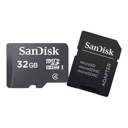 Memoria Flash Microsdhc Sandisk Class4, 32GB, Con Adaptador SD SDSDQM 032G B35A