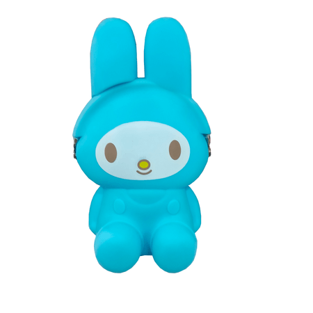 Monedero de Silicona de Hello Kitty y Sus Amigos Color Celeste Con Blanco