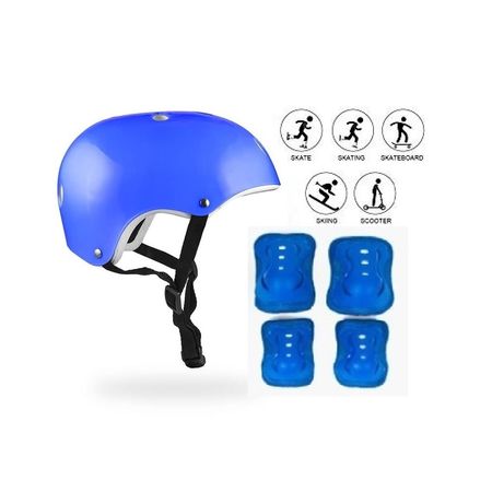 Casco de Protección con Rodilleras y Canilleras Azul M