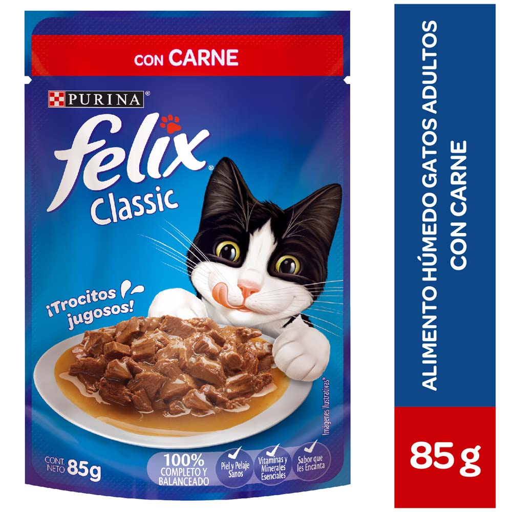 Penetración Ejecutar margen Comida para Gatos FELIX Sensaciones de Carne en Salsa Pouch 85g | plazaVea  - Supermercado