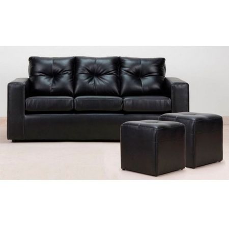 Sofa Living Furniture + taburete grand 3 cuerpos