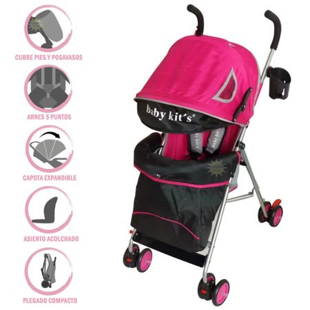 Coche Bastón Para Bebe KANSO BK6120 Fucsia