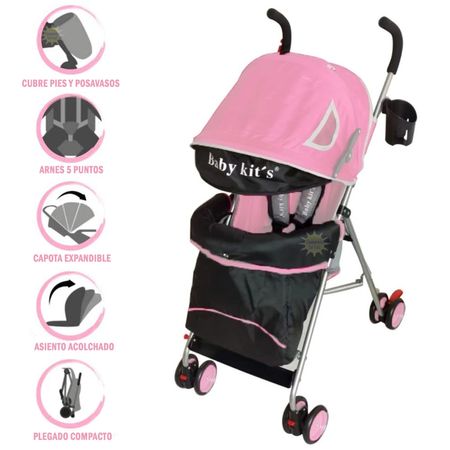 Coche Bastón Para Bebe KANSO BK6120 Rosado