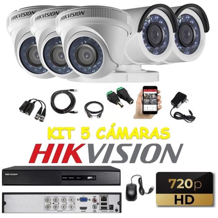 kit 5 Cámaras Seguridad HD Hikvision