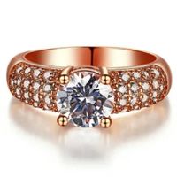 Anillo de Compromiso Aro Alianza Bañado en Oro 18K Genieka Shiny Oro Deluxe Talla 8