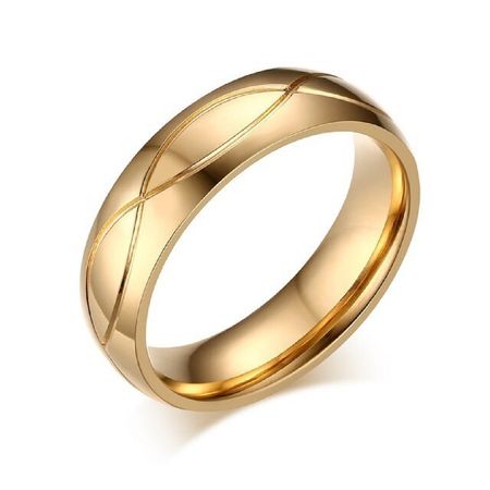 Anillo de Matrimonio Alianzas Hombre Bañado Oro 18K Aro Genieka All Luxury Talla 12