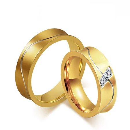 Anillo de Matrimonio Alianzas Hombre Bañado Oro 18K Aro Genieka Passionate Talla 10