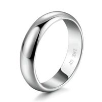 Anillo de Matrimonio Alianzas Hombre Bañado Oro Blanco 18K Aro Genieka Solitario Love Talla 12