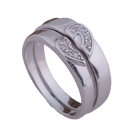 Anillo de Matrimonio Alianzas Mujer Bañado Plata S925 Aro Genieka Corazón Talla 7