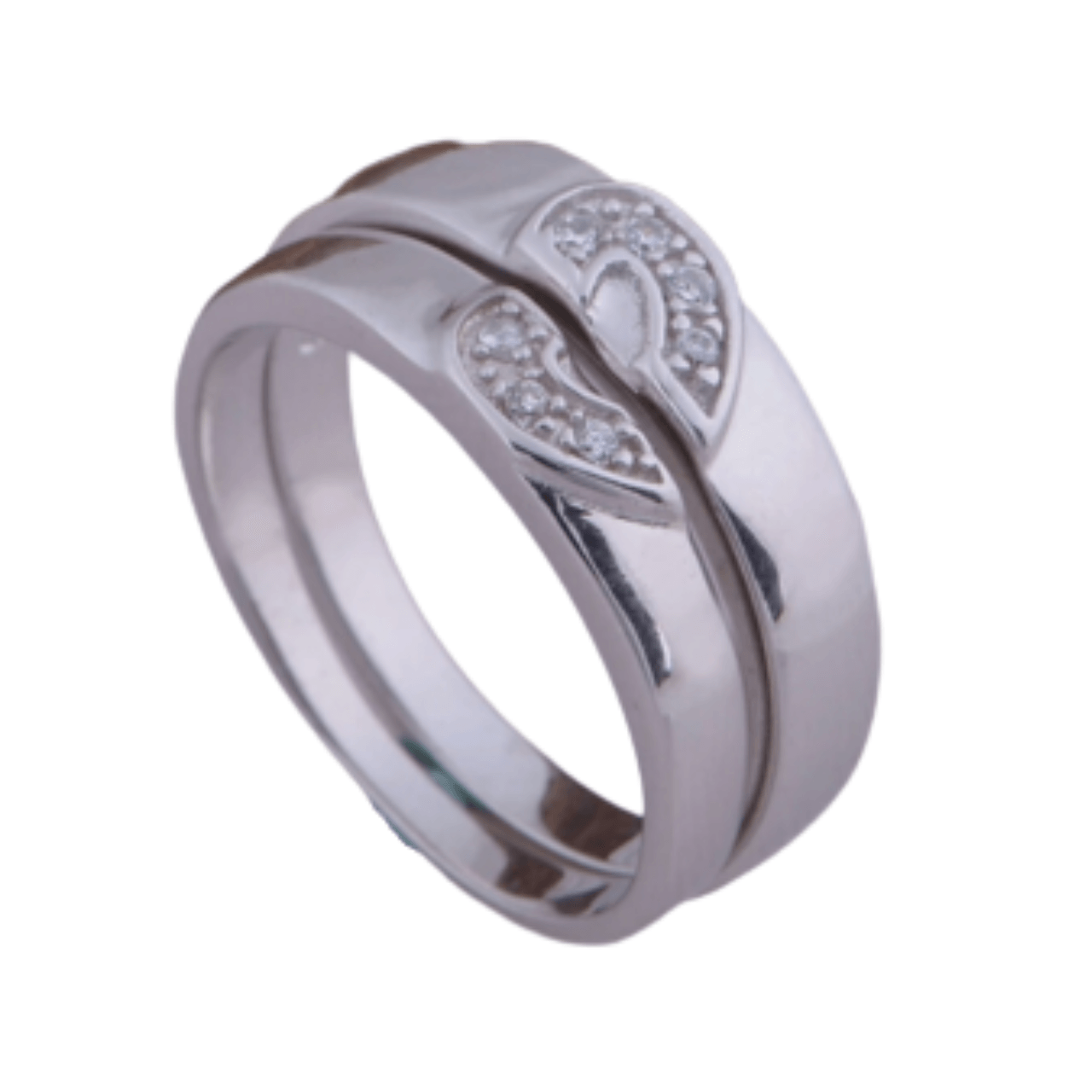 Anillo de Matrimonio Alianzas Mujer Bañado Plata S925 Aro Genieka Corazón Talla 7